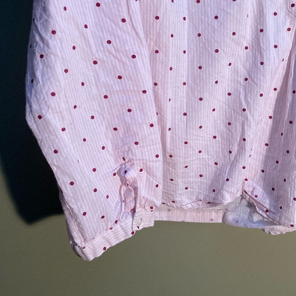 Thyme Maternity Pink Polka Dot Blouse with Relaxed Fit - Picture 6 of 13